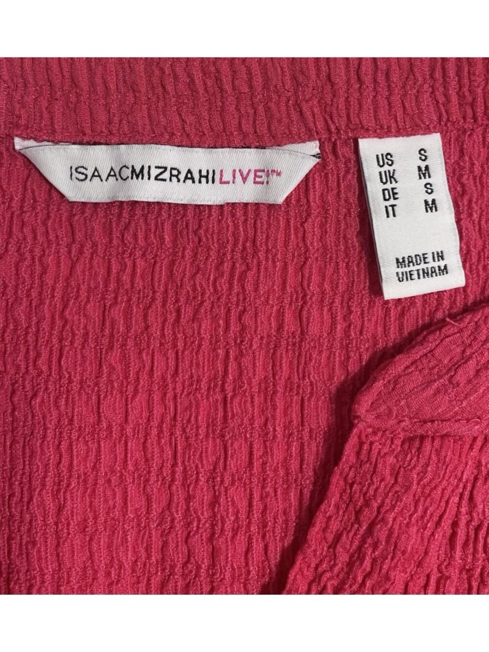 Isaac Mizrahi Live Blouse Size Small V-Neck 3/4 Sleeve Textured Knit Loose Fit - Picture 6 of 7